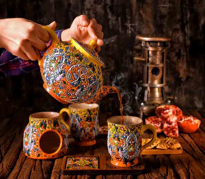 Historical Persian tea scene
