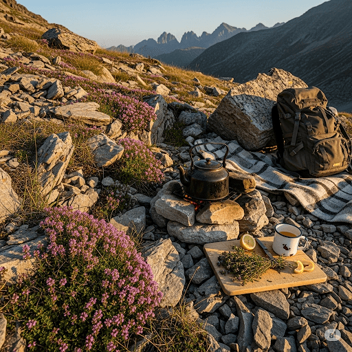 Wild Thyme Tea - Medicinal tea made from wild thyme growing in Iran's mountainous regions, known for its healing properties.